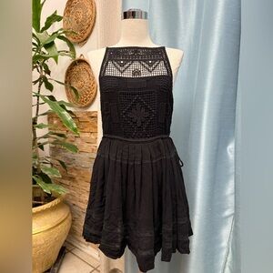 Free People Black Crochet Mini Dress size XS